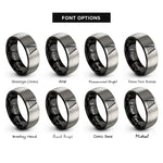 font options for inside engraving on black & gray rail tracks rings