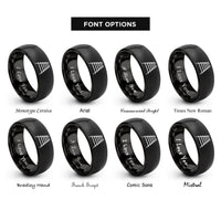 font options for inside engraving on black rail tracks rings