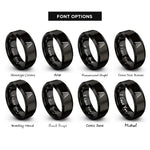 font options for inside engraving on black rail tracks rings