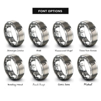 font options for inside engraving on gray rail tracks rings