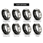font options for inside engraving on black & gray railroad crossing crossbuck rings