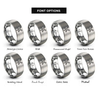 font options for inside engraving on gray railroad crossing crossbuck rings