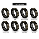 font options for inside engraving on gunmetal & black railroad crossing crossbuck rings
