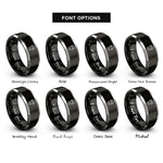 font options for inside engraving on black & grey railroad crossing sign rings