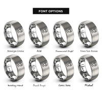 font options for inside engraving on grey railroad crossing sign rings