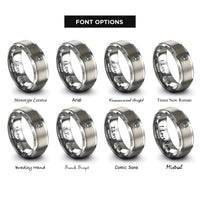 font options for inside engraving on gray railroad crossing sign rings
