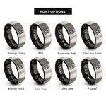 font options for inside engraving on black & gray railroad lantern rings