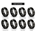 font options for inside engraving on black & silver railroad lantern rings