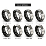 font options for inside engraving on black & silver railroad lantern rings