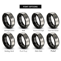 font options for inside engraving on black & gray railroad lantern rings