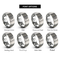 font options for inside engraving on silver railroad lantern rings