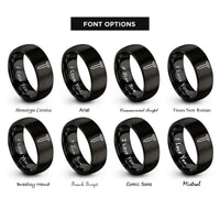 font options for inside engraving on black railroad spike rings