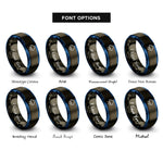 font options for inside engraving on gunmetal & blue rain cloud rings