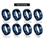 font options for inside engraving on blue rainbow flag rings