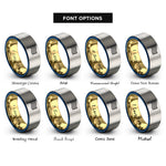 font options for inside engraving on gold & blue & silver rainbow flag rings