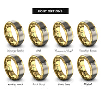 font options for inside engraving on gold & grey rainbow flag rings