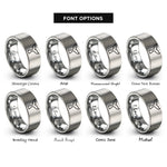 font options for inside engraving on grey rainbow whale tail rings