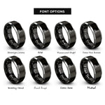 font options for inside engraving on black & gray raised flag rings