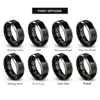 font options for inside engraving on black & gray raised flag rings