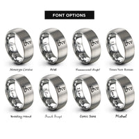 font options for inside engraving on gray raised flag rings