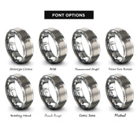 font options for inside engraving on grey raised flag rings