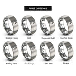 font options for inside engraving on silver raised hand rings