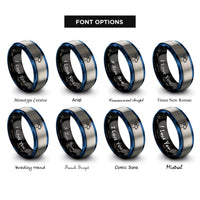 font options for inside engraving on black & blue & silver ram rings