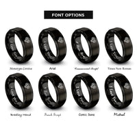 font options for inside engraving on black ram rings