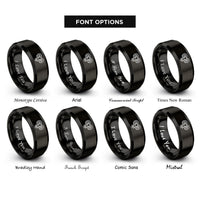 font options for inside engraving on black ram rings