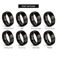 font options for inside engraving on black ram rings