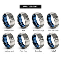 font options for inside engraving on blue & gray ram rings