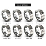font options for inside engraving on silver ram rings
