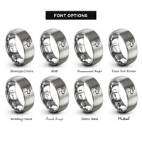 font options for inside engraving on silver ram rings