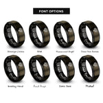 font options for inside engraving on gunmetal & black ram rings