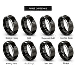 font options for inside engraving on black & gray ram skull rings