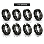 font options for inside engraving on black & grey ram skull rings