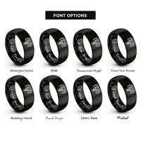 font options for inside engraving on black ram skull rings