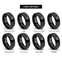 font options for inside engraving on black ram skull rings