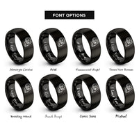 font options for inside engraving on black ram skull rings