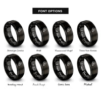font options for inside engraving on black ram skull rings