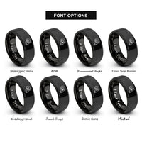 font options for inside engraving on black ram skull rings