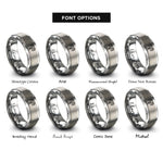 font options for inside engraving on grey ram skull rings