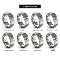 font options for inside engraving on grey ram skull rings
