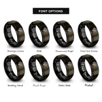 font options for inside engraving on gunmetal & black ram skull rings