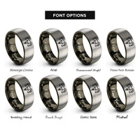 font options for inside engraving on gunmetal & silver ram skull rings