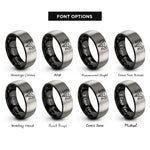 font options for inside engraving on black & gray ram skull polygonal rings