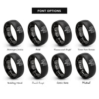 font options for inside engraving on black ram skull polygonal rings