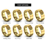 font options for inside engraving on gold ramadan lantern (fanous) rings