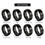 font options for inside engraving on black ramen bowl rings