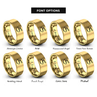 font options for inside engraving on gold ramen bowl rings